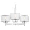 Industrial Seeded Glass Chandelier Chrome 3-Lt view 1