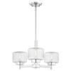 Industrial Seeded Glass Chandelier Chrome 3-Lt view 2