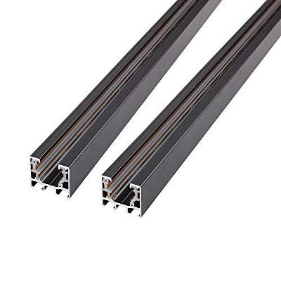 J.LUMI RAL3002 Track Light Rails, Halo Single Circuit System, 3 ft per Rail, 2 Tracks per Pack (Total 6 ft Run), Black