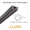 J.LUMI RAL3002 Track Light Rails, Halo Single Circuit System, 3 ft per Rail, 2 Tracks per Pack (Total 6 ft Run), Black view 2