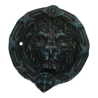 AB Tools Lion Head Face Door Knocker Bell Ringer Striker Cast Iron Round Circle