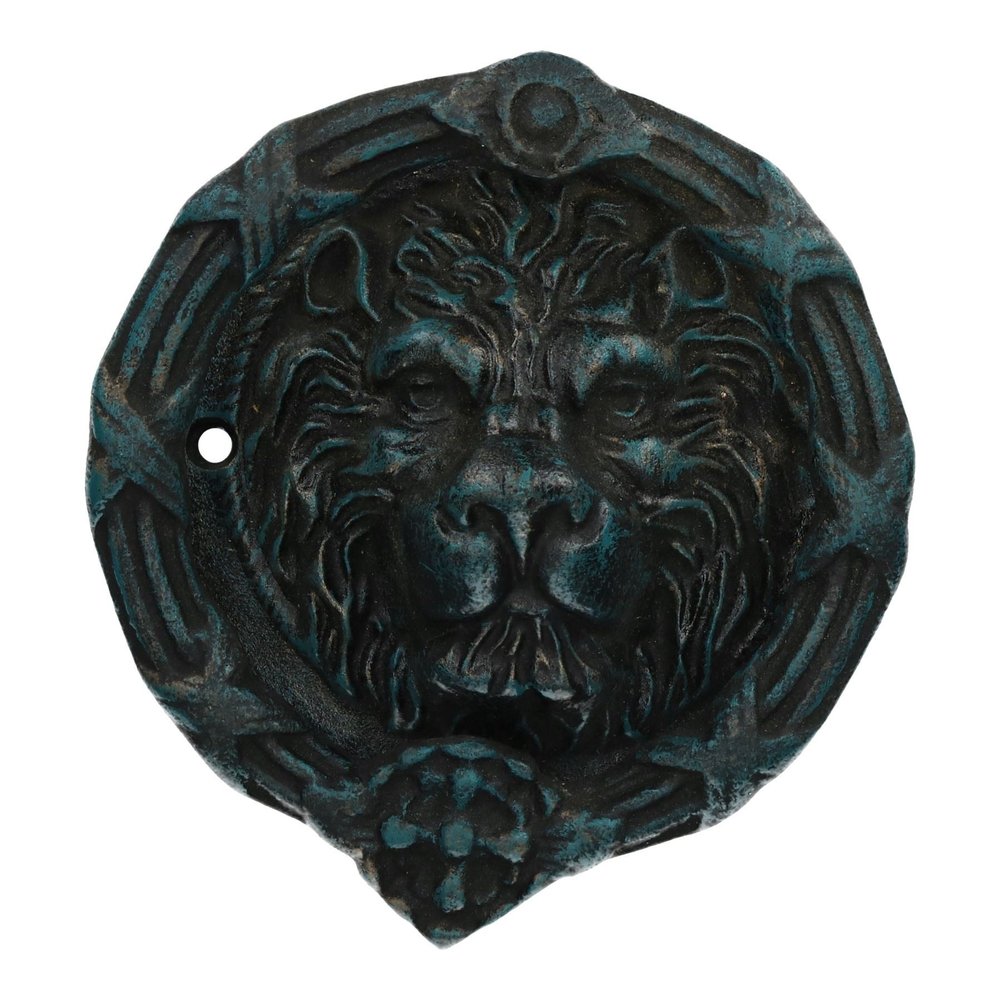 AB Tools Lion Head Face Door Knocker Bell Ringer Striker Cast Iron Round Circle