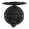 AB Tools Lion Head Face Door Knocker Bell Ringer Striker Cast Iron Round Circle view 3