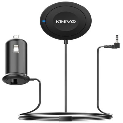 Kinivo BTC450 Bluetooth Car Kit (Hands-Free, AUX Bluetooth Adapter for Cars with Ground Loop Noise Isolator, 3.5mm Aux Input, Apt-X)