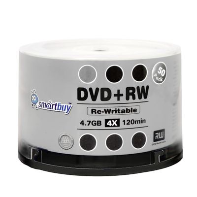 600 Pack Smartbuy Blank DVD+RW 4X 4.7GB 120Min Logo Rewritable DVD Disc