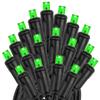 Novelty Lights 25ft Christmas String Lights, 50 Green LED Bulbs, Black Wire view 4