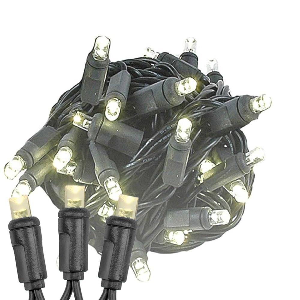 Novelty Lights 25ft Christmas String Lights, 50 Warm White LED Bulbs