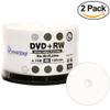 100 Smartbuy DVD+RW 4X 4.7GB White Inkjet Printable Blank Rewritable Disc view 2
