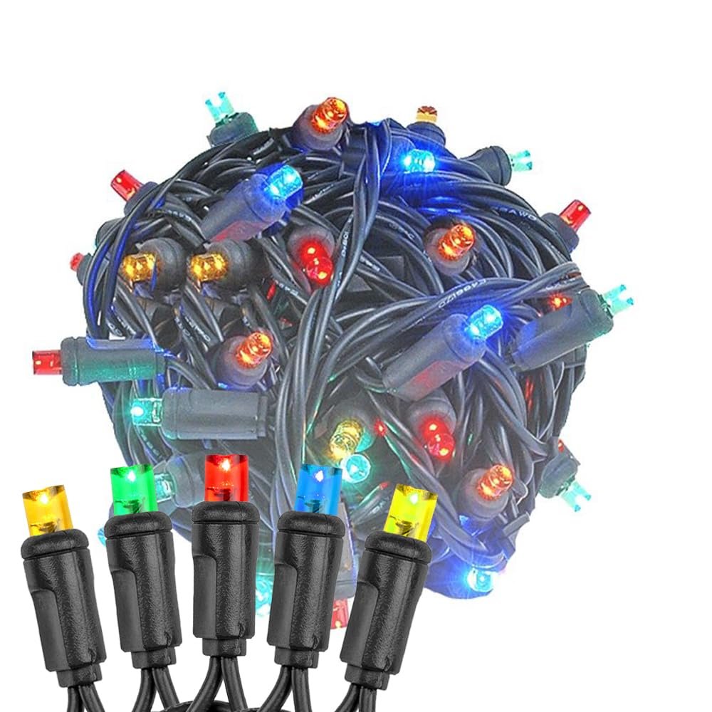 Novelty Lights 25ft Christmas String Lights, 50 Multicolor LED Bulbs
