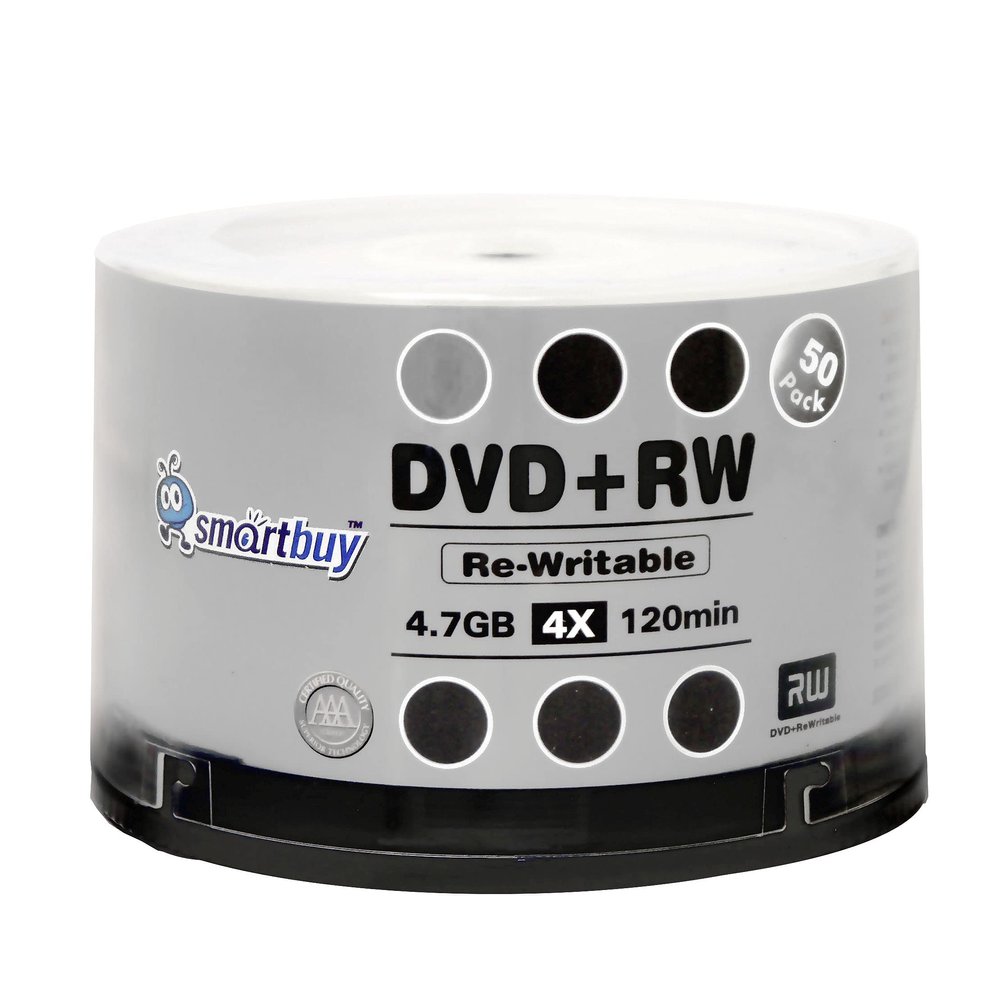 200 Pack Smartbuy Blank DVD+RW 4X 4.7GB 120Min Logo Rewritable DVD Disc