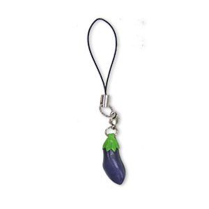 Egg Plant Leather Vegetables mobile/Cellphone Charm VANCA CRAFT-Collectible Cute Mascot Made in Japan