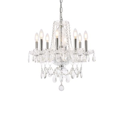 Elegant Lighting Princeton - Eight Light Chandelier-Royal Cut Crystal Type-Chrome Finish -Traditional Installation