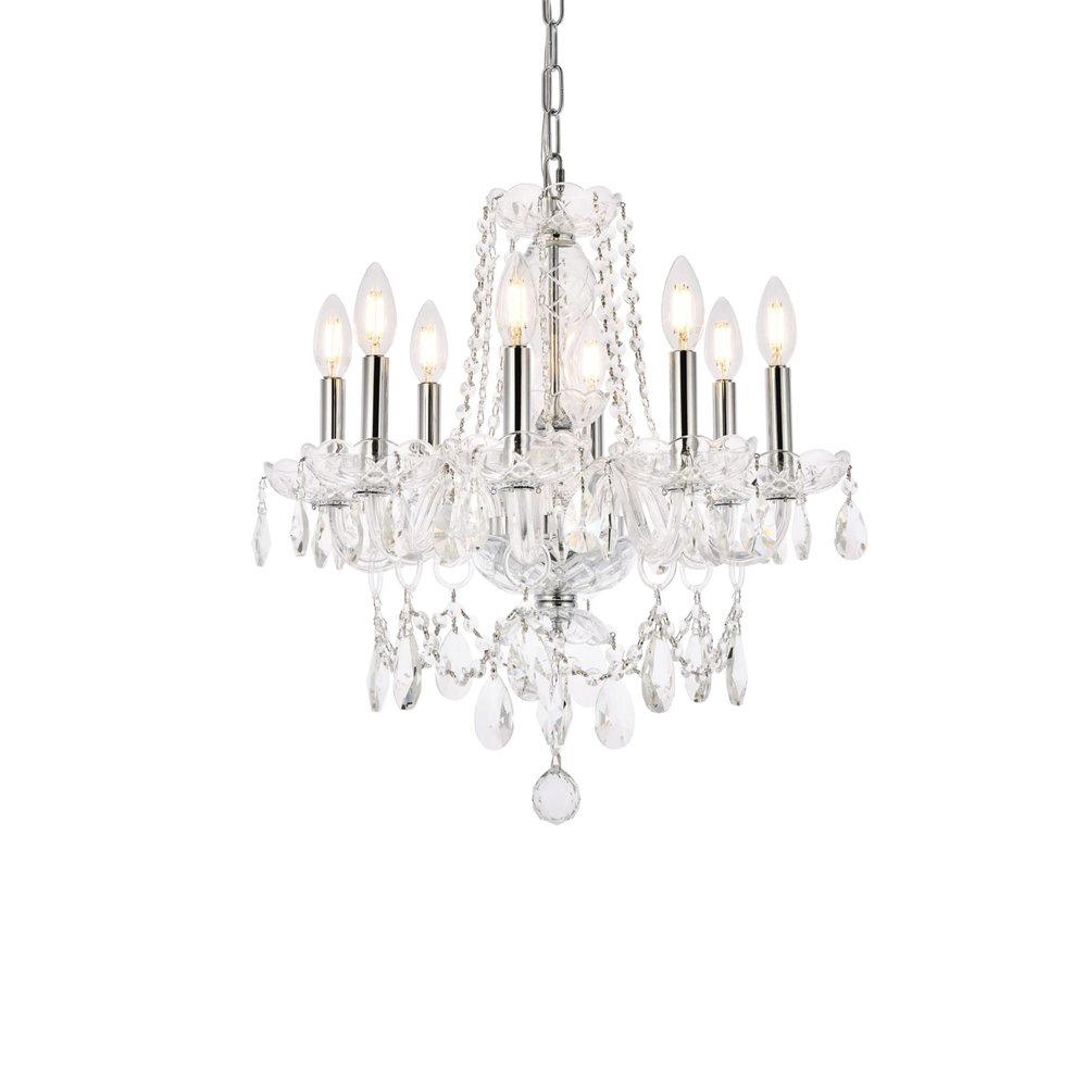 Elegant Lighting Princeton - Eight Light Chandelier-Royal Cut Crystal Type-Chrome Finish -Traditional Installation