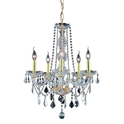 Elegant Lighting Value Verona 5 Light Gold Chandelier Clear Royal Cut Crystal