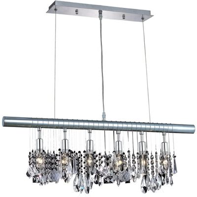 Elegant Lighting Value Chorus Line 6 Light Chrome Chandelier Clear Royal Cut Crystal