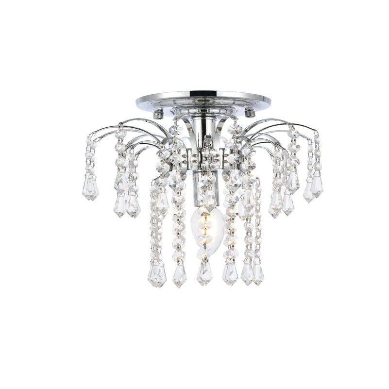Elegant Lighting V6801F9C/RC Falls - One Light Flush Mount