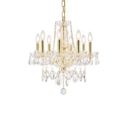 Elegant Lighting Value Princeton 8 Light Gold Chandelier Clear Royal Cut Crystal