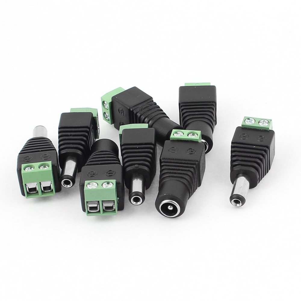 uxcell 4Pairs 5.5mmx2.1mm Male Female DC Power Connector for CCTV Camera