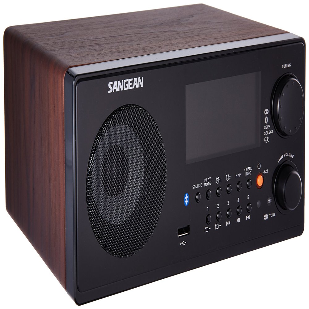Sangean WR-22WL AM/FM-RDS/Bluetooth/USB Table-Top Digital Tuning Receiver (Walnut)