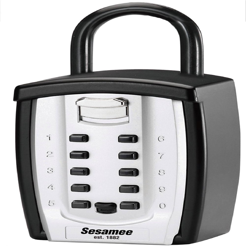 CCL Security Products 96007 Resettable Pushbutton Combination Storage Security Lock, Portable with Shackle, Holds up to 8 Cards or 20 Keys