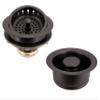 Westbrass D2165-12 Post Style Large Kitchen Basket Strainer with Waste Disposal Flange and Stopper, Oil Rubbed Bronze view 1