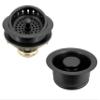 Westbrass D2165-62 Post Style Large Kitchen Basket Strainer with Waste Disposal Flange and Stopper, Matte Black view 1