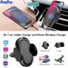 MaximalPower Fast Qi Wireless Charger and Regular Car Air Vent for Samsung Galaxy Note 8 S8 Plus S7 Edge S6 Edge Plus Note 5 Standard Apple iPhone X iPhone 8 8 Plus (Wireless Charger Air Vent + Stand) view 3