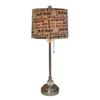 Royal Designs 28" Crystal and Brushed Nickel Lamp with Cream and Brown Dog Lover Print Drum Hardback Lamp Shade, Set of 2 view 2