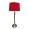 Royal Designs 28" Crystal and Brushed Nickel Buffet Lamp with Red Shallow Drum Hardback Lamp Shade, Set of 2 view 2