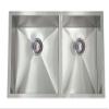 Lenova PC-SS-0Ri-D1 PermaClean 16-Gauge Stainless Steel Unequal Double Bowl Under-Mount Kitchen Sink, 32 x 19-Inch view 1