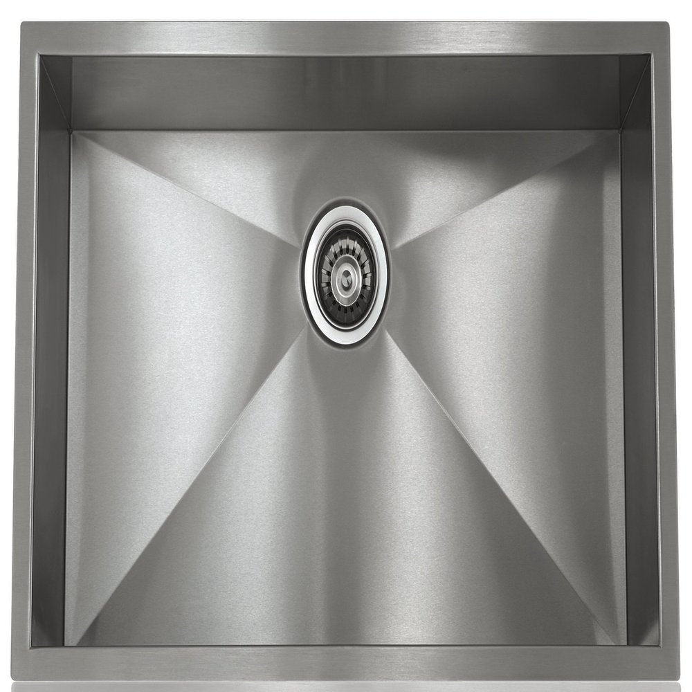 Lenova SS-0Ri-S5 Zero Radius Stainless Steel Single Bowl Under-Mount Kitchen Sink, 28 x 19-Inch