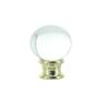 Upgradelights Clear Crystal Orb Finial with Polished Brass Base view 1