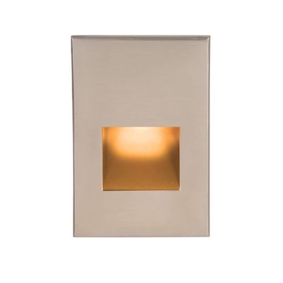 WAC Landscape Lighting, LEDme 120V LED Vertical Indoor and Outdoor Step and Wall Light Amber 1800K LED in Brushed Nickel