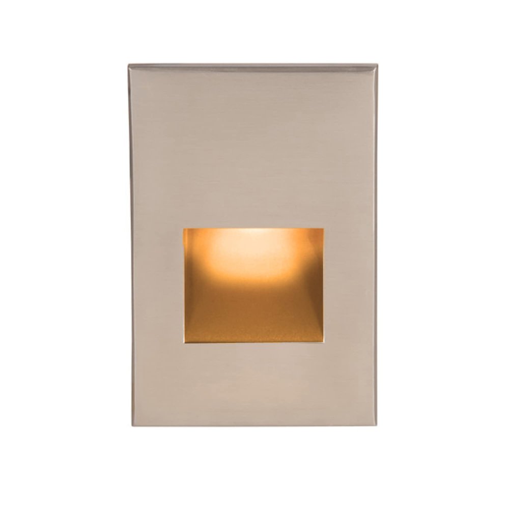 WAC Landscape Lighting, LEDme 120V LED Vertical Indoor and Outdoor Step and Wall Light Amber 1800K LED in Brushed Nickel