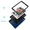 Case for ipad 4th 3rd 2nd Generation 9.7 inch (11Years ago Old Model) A1458 A1430 A 1416 High-Impact Shock Absorbent Silicone Hard Plastic Dual Layer Protective case Cover Blue Black view 2