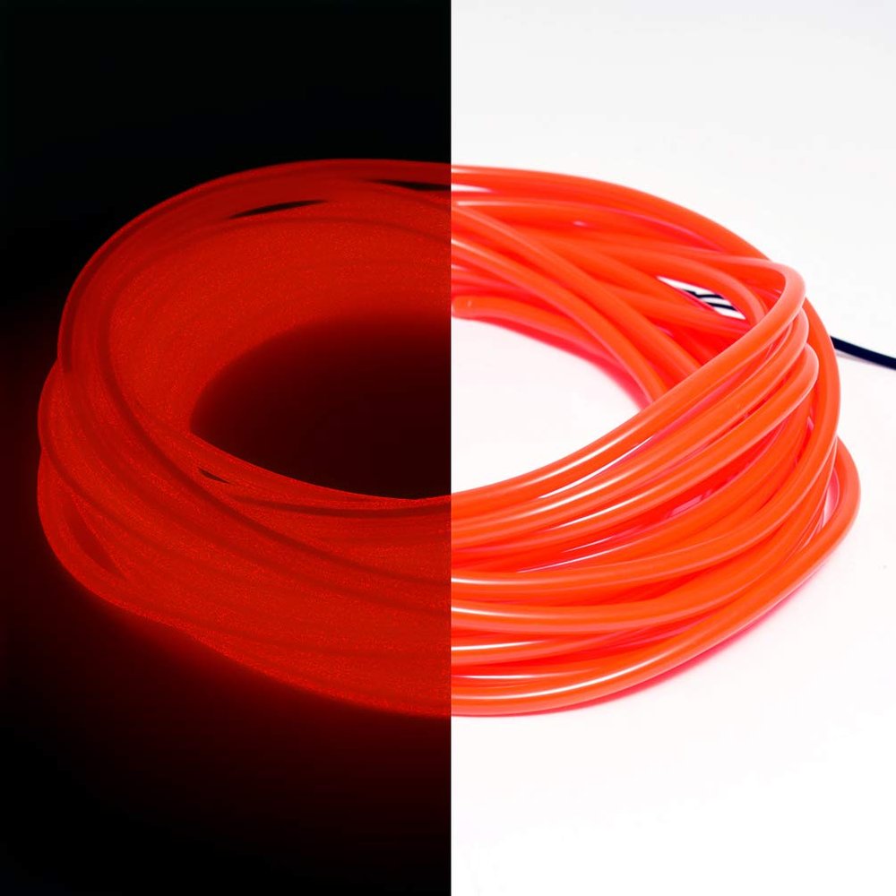1-Pack 10m/32.8ft Red Neon LED Light Glow EL Wire - 5 mm Thick - EL Wire ONLY - Craft Neon Wire String Light for DIY Project Costume Accessories Cosplay