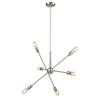 Elk Home Delphine Dining Room Chandelier, 6-Light Modern Hanging Ceiling Light Fixture, Satin Nickel, 28 Inch Wide view 1