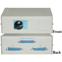 PCCONNECT DB25 Female, AB 2 Way Switch Box
