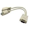 PCCONNECT DB9 Serial Y Adapter, DB9 Male / DB9 Female x 2, Molded, 8 inch view 1