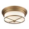 Elk Home Flushmounts Flush Mount - 2-Light in Classic Brass Finish, with White Glass, Dimmer Compatible view 1