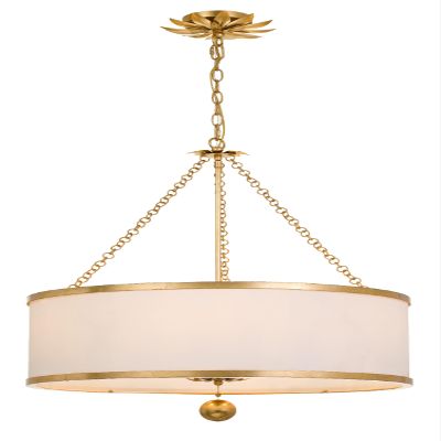 Crystorama Broche 6 Light Antique Gold Chandelier