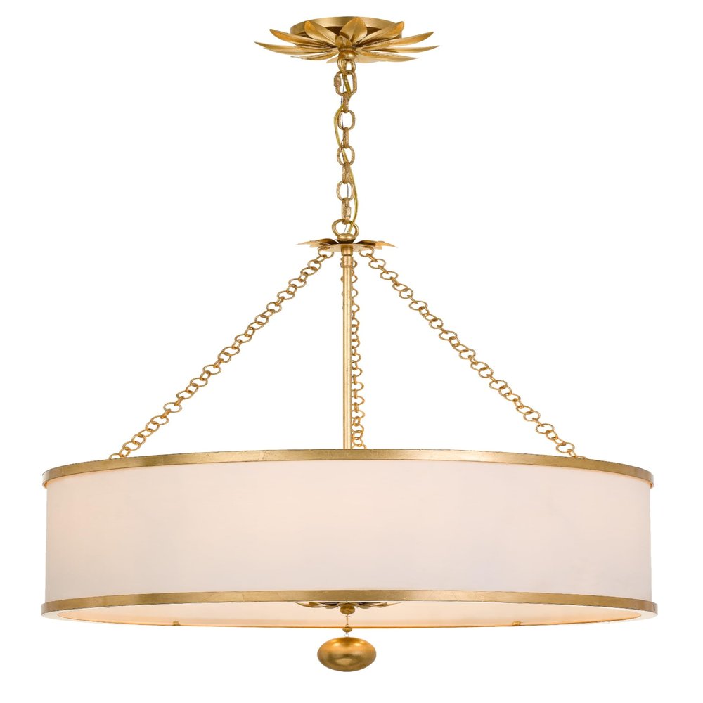 Crystorama Broche 6 Light Antique Gold Chandelier