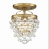 Crystorama Calypso 1 Light Crystal Teardrop Vibrant Gold Semi Flush Mount view 1