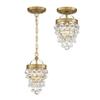 Crystorama Calypso 1 Light Crystal Teardrop Vibrant Gold Semi Flush Mount view 2
