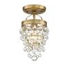 Crystorama Calypso 1 Light Crystal Teardrop Vibrant Gold Semi Flush Mount view 3