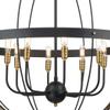 Caldwell 8-Light Matte Black Orb Chandelier with Satin Brass Accents view 4