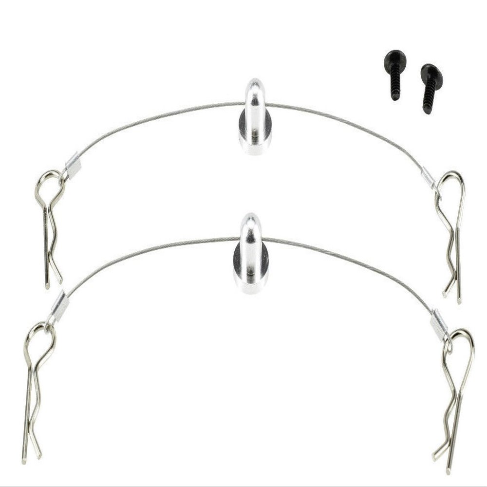 Apex RC Products 100mm Body Clip Lanyard Retainer W/Silver Aluminum Mount #4035S