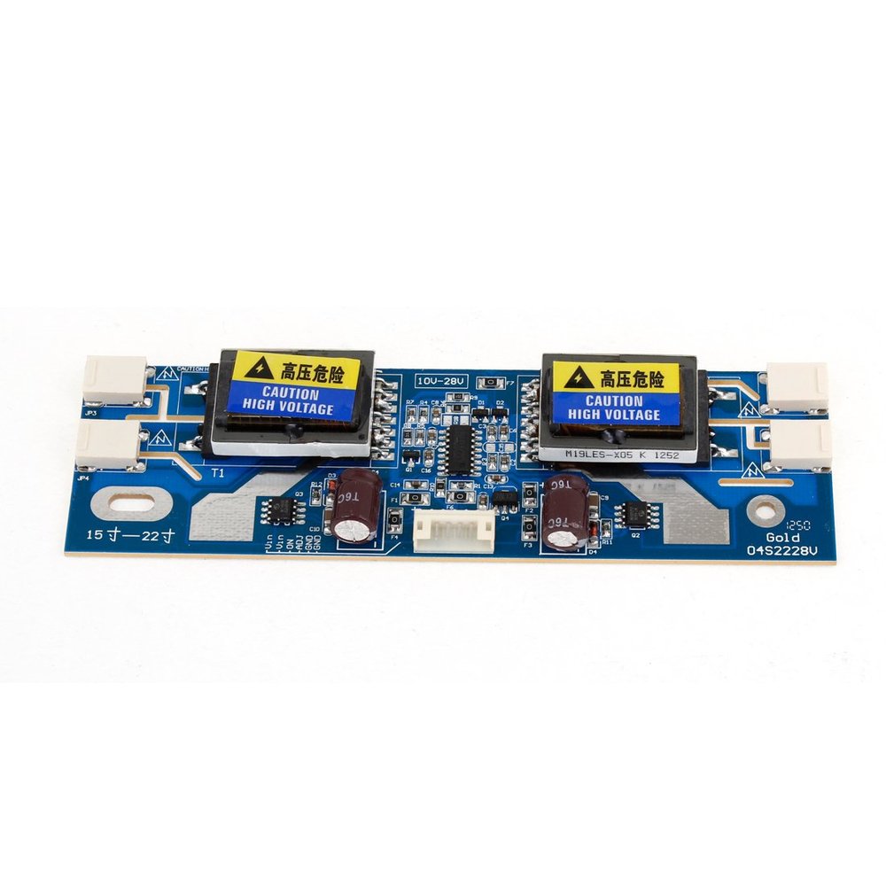 Aexit Universal 15"-22" Amplifier Installation Widescreen CCFL LCD Monitor Inverter 10-28V 4 Lamps Fuses w Cable