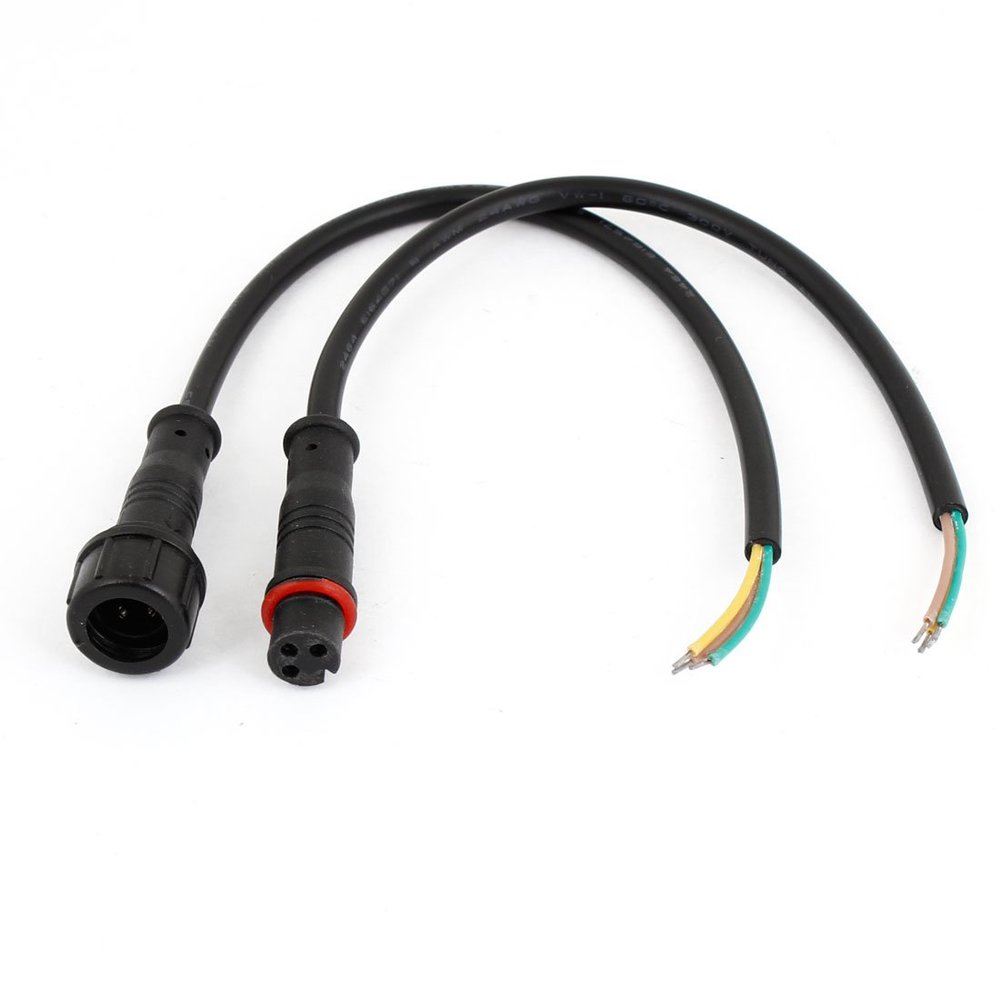 Aexit 40cm Long Audio & Video Accessories LED Strips 3P Male Female Waterproof Connectors & Adapters Connector Cable