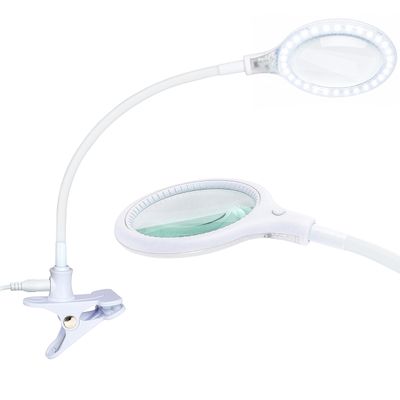 Brightech LightView Flex Magnifying Desk Lamp with Clamp, 1.75X Light Magnifier, Adjustable Magnifying Glass with Light for Crafts, Reading, Close Work